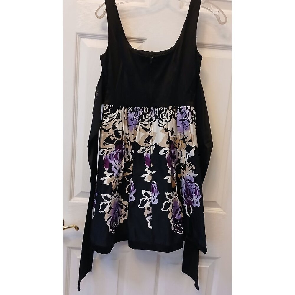 Teeze Me Jr Dress Size 3 Black Purple Floral Cotton Blend Sleeveless NWT #I-12 - Picture 13 of 13